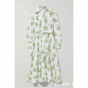 EMILIA WICKSTEAD Aisha belted floral-print cotton-blend midi shirt dress